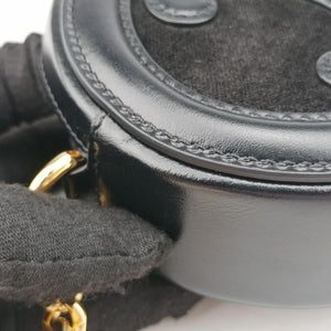 Pre-owned Celine Oval Purse Cuir Triomphe Black Leather x velour  shoulderbag | stylenewstar