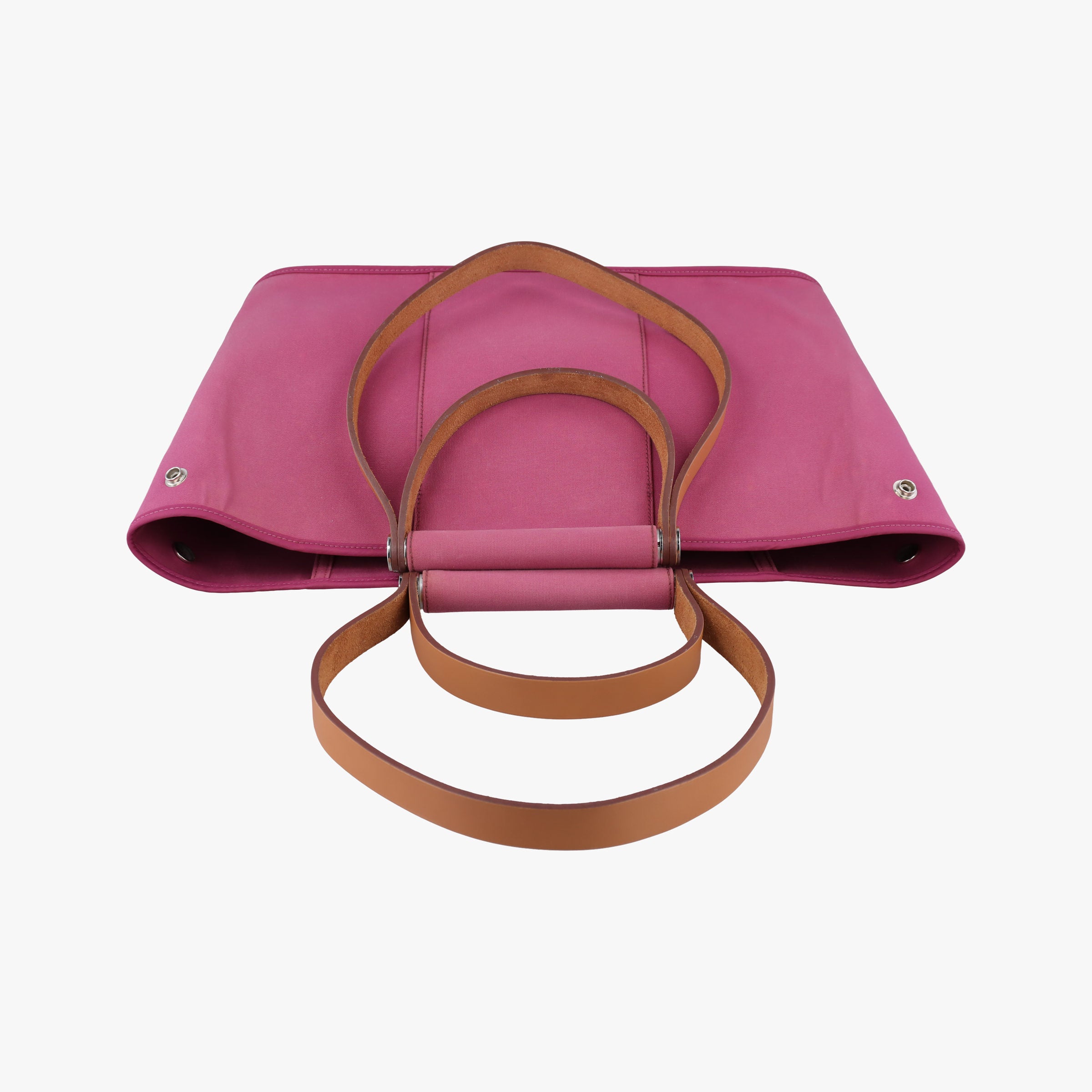 Secondhand Hermes Cabag Elan Rose Toile Officier × Leather  shoulderbag | stylenewstar