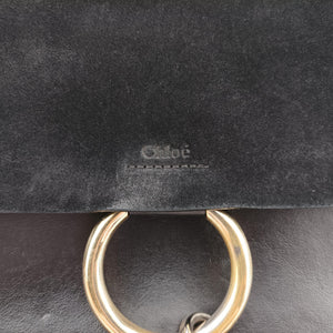 Pre-owned Chloe FAYE Black Suede × leather  shoulderbag | stylenewstar