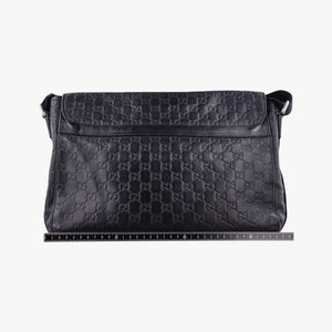 Pre-owned Gucci Guccissima Rubber Messenger Navy Leather 246067 shoulderbag | stylenewstar
