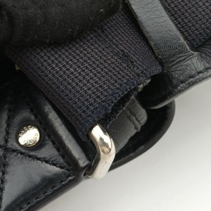 Pre-owned Gucci Guccissima Rubber Messenger Navy Leather 246067 shoulderbag | stylenewstar