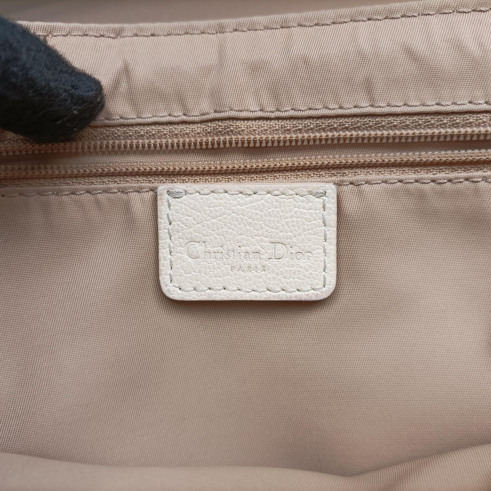 Secondhand Christian Dior Trotter Flower Beige PVC Coated Canvas Floral Embroidery  shoulderbag | stylenewstar