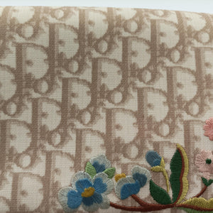 Secondhand Christian Dior Trotter Flower Beige PVC Coated Canvas Floral Embroidery  shoulderbag | stylenewstar