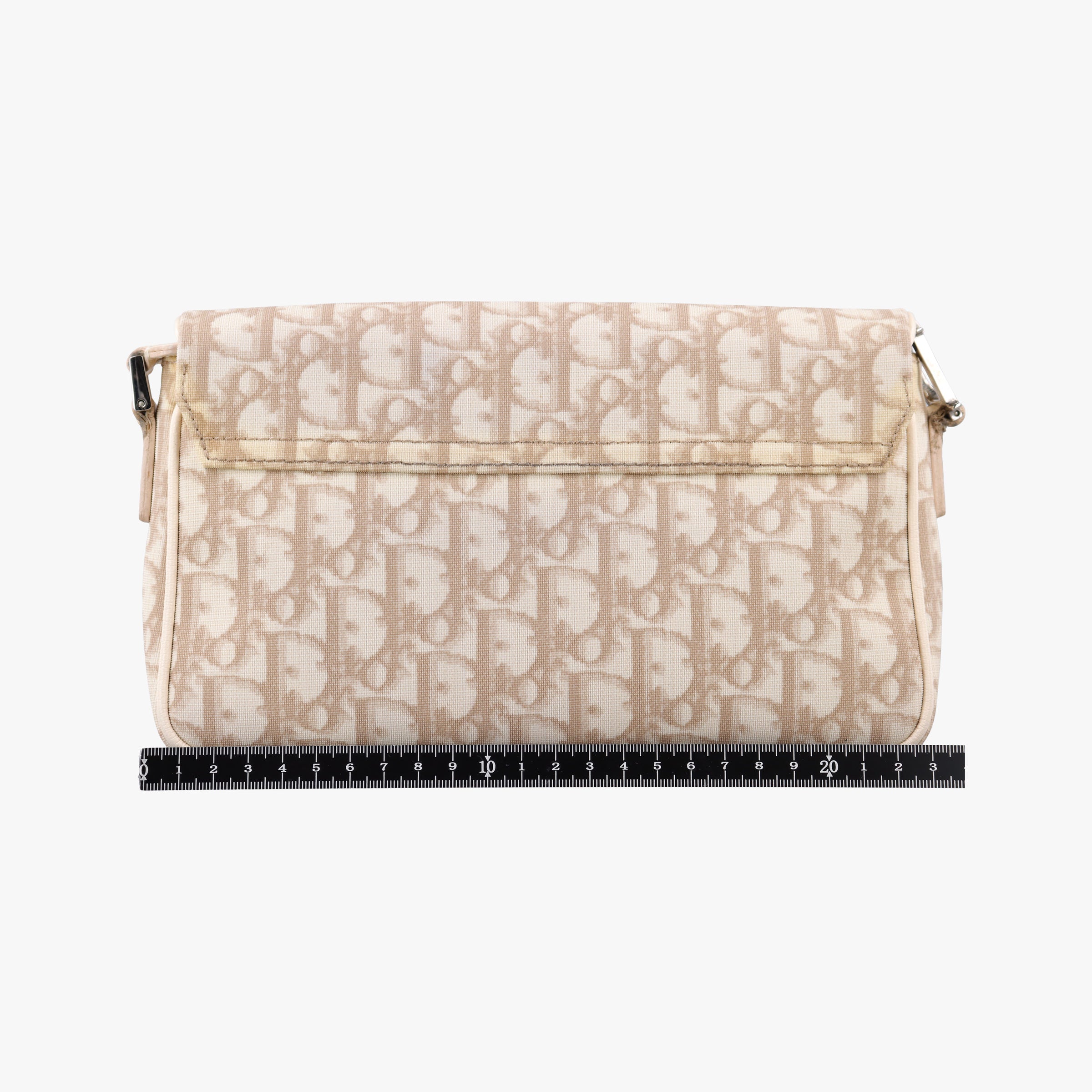 Secondhand Christian Dior Trotter Flower Beige PVC Coated Canvas Floral Embroidery  shoulderbag | stylenewstar