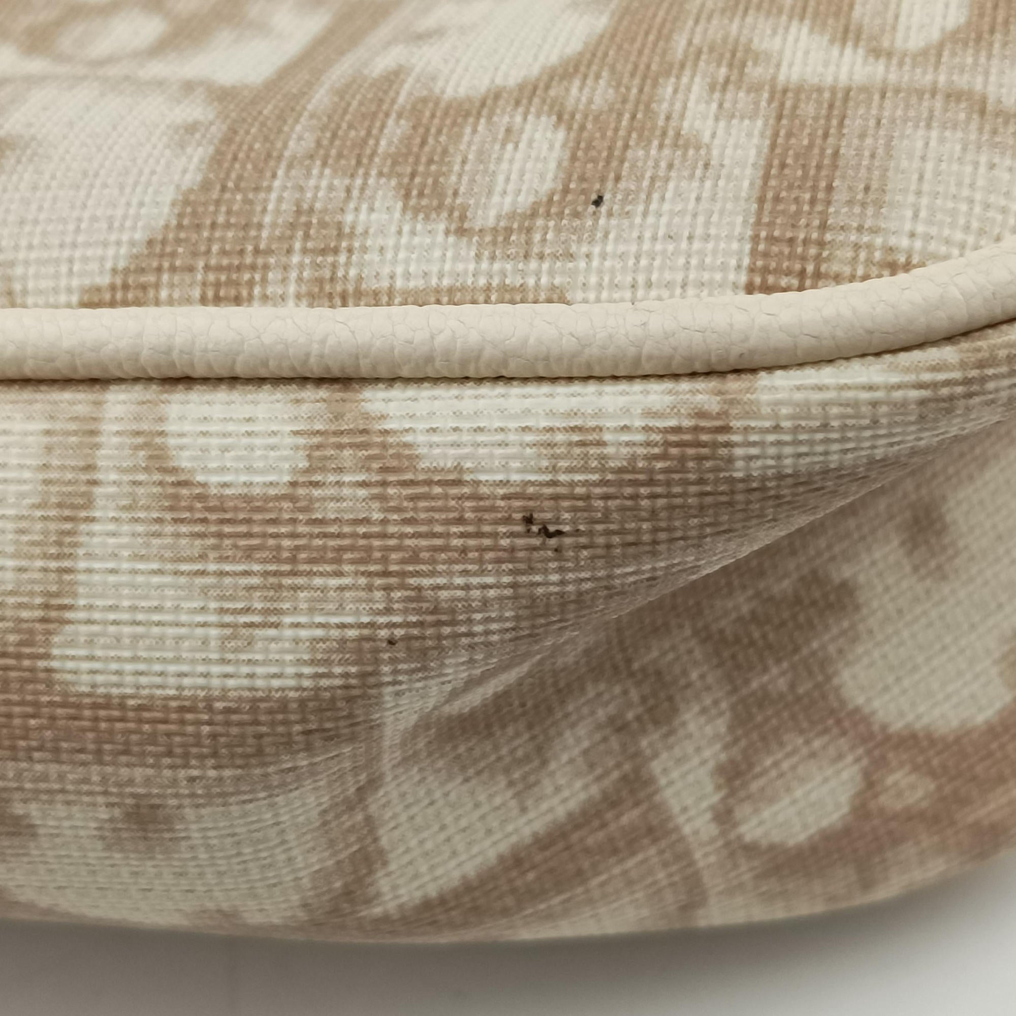 Secondhand Christian Dior Trotter Flower Beige PVC Coated Canvas Floral Embroidery  shoulderbag | stylenewstar