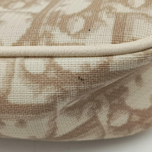Secondhand Christian Dior Trotter Flower Beige PVC Coated Canvas Floral Embroidery  shoulderbag | stylenewstar