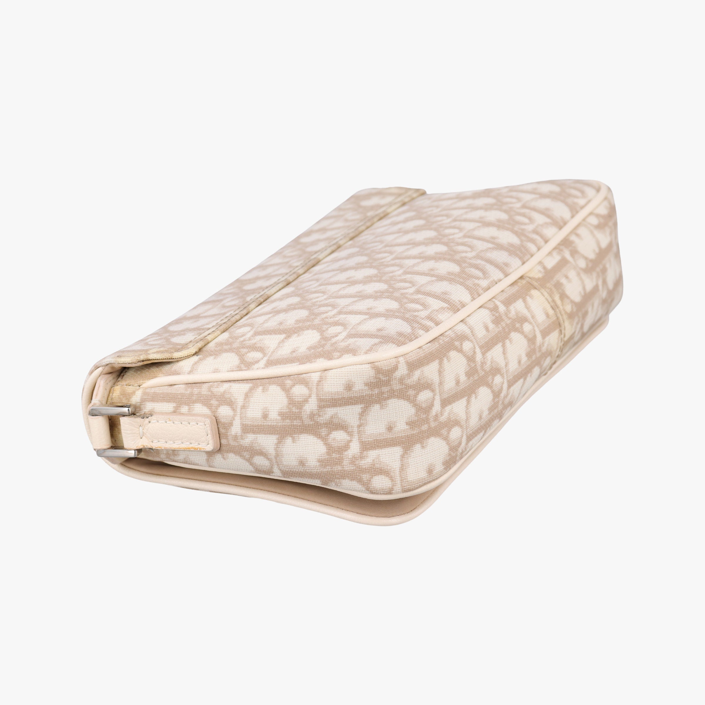 Secondhand Christian Dior Trotter Flower Beige PVC Coated Canvas Floral Embroidery  shoulderbag | stylenewstar