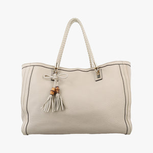 Vintage Gucci Bella Bamboo Tassel fringe White Leather 269945 handbag | stylenewstar