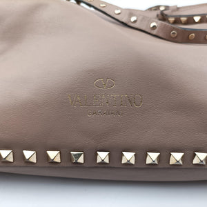 Pre-owned Valentino Rockstud Beige Leather  shoulderbag | stylenewstar