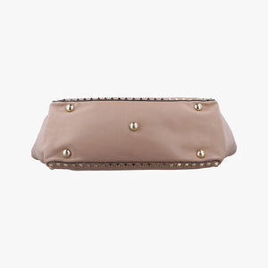Pre-owned Valentino Rockstud Beige Leather  shoulderbag | stylenewstar