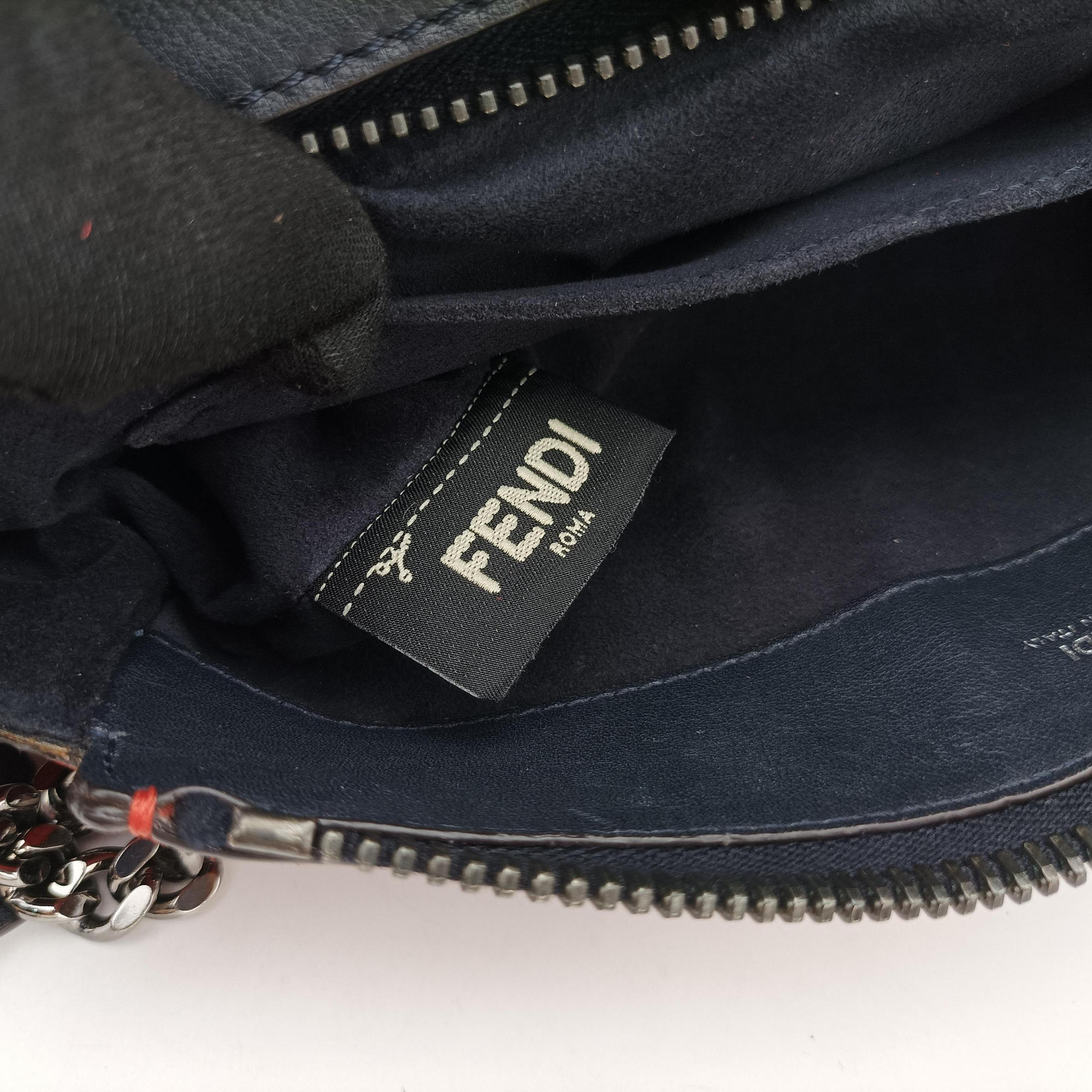 Vintage Fendi Dotcom Click Small Red × Black Suede × Leather 8BN299 shoulderbag | stylenewstar