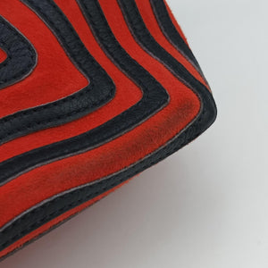 Vintage Fendi Dotcom Click Small Red × Black Suede × Leather 8BN299 shoulderbag | stylenewstar