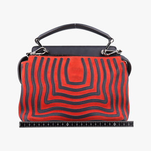 Vintage Fendi Dotcom Click Small Red × Black Suede × Leather 8BN299 shoulderbag | stylenewstar