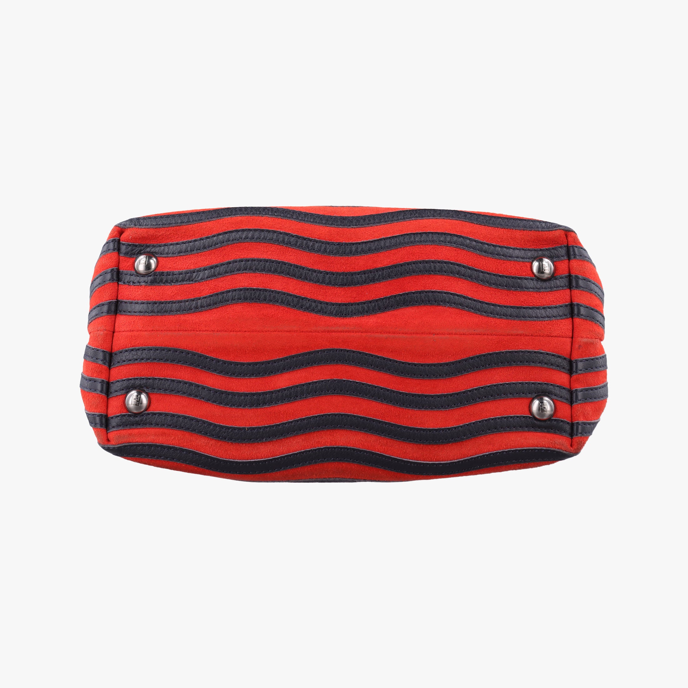 Vintage Fendi Dotcom Click Small Red × Black Suede × Leather 8BN299 shoulderbag | stylenewstar