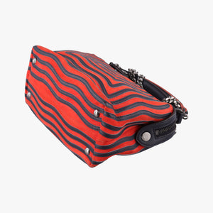 Vintage Fendi Dotcom Click Small Red × Black Suede × Leather 8BN299 shoulderbag | stylenewstar
