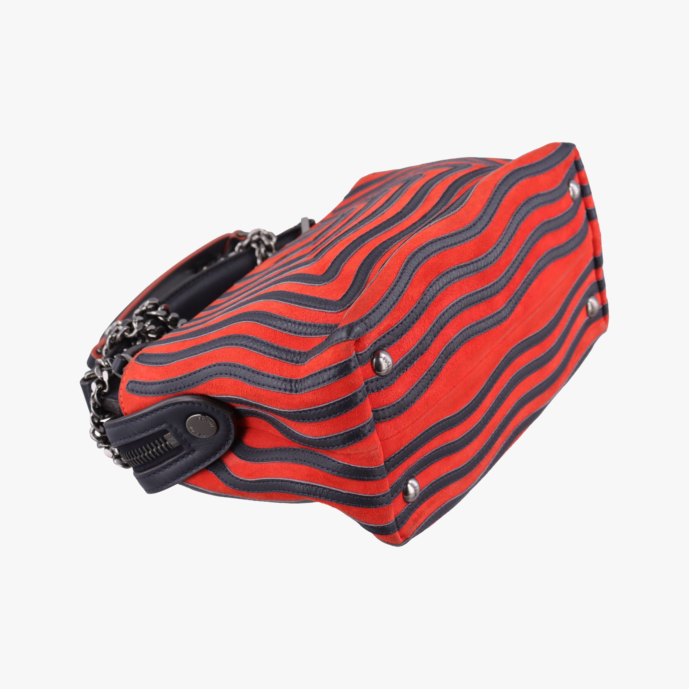 Vintage Fendi Dotcom Click Small Red × Black Suede × Leather 8BN299 shoulderbag | stylenewstar