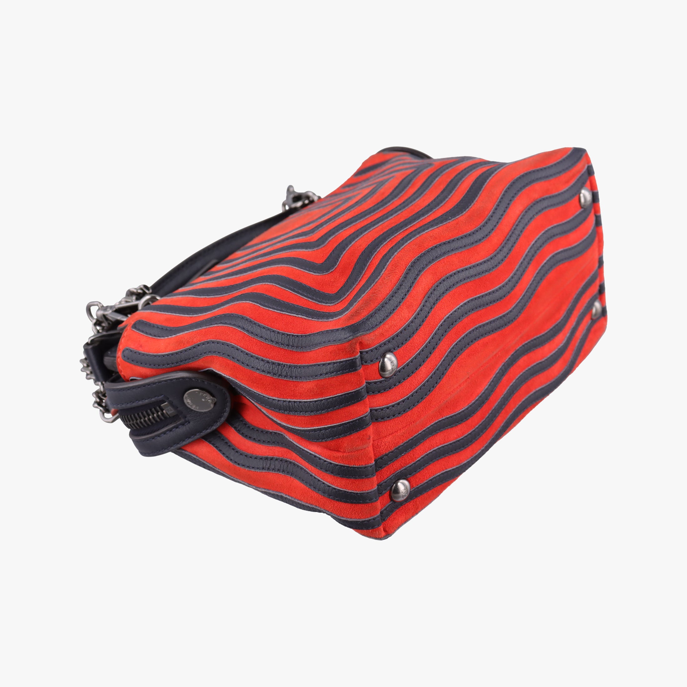 Vintage Fendi Dotcom Click Small Red × Black Suede × Leather 8BN299 shoulderbag | stylenewstar