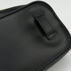 Pre-owned Miu Miu Logo belt Black leather  bum bag/waist bag | stylenewstar