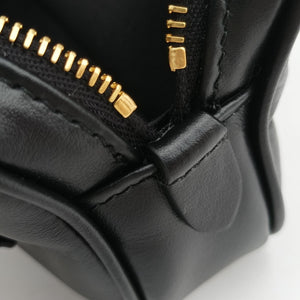 Pre-owned Miu Miu Logo belt Black leather  bum bag/waist bag | stylenewstar