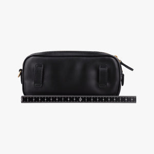 Pre-owned Miu Miu Logo belt Black leather  bum bag/waist bag | stylenewstar