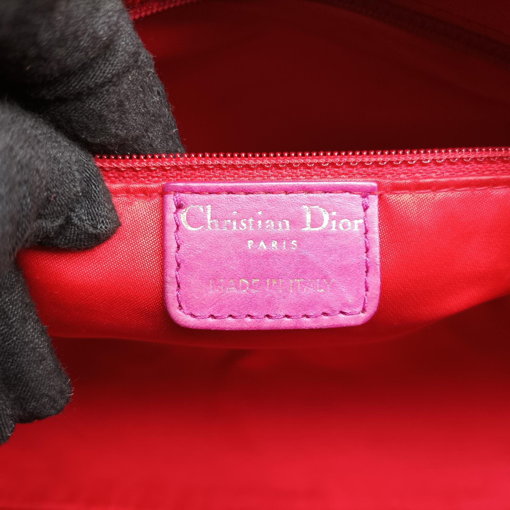 Pre-owned Christian Dior Lady Dior Rose leather  shoulderbag | stylenewstar