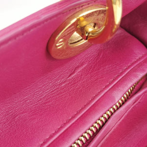 Pre-owned Christian Dior Lady Dior Rose leather  shoulderbag | stylenewstar
