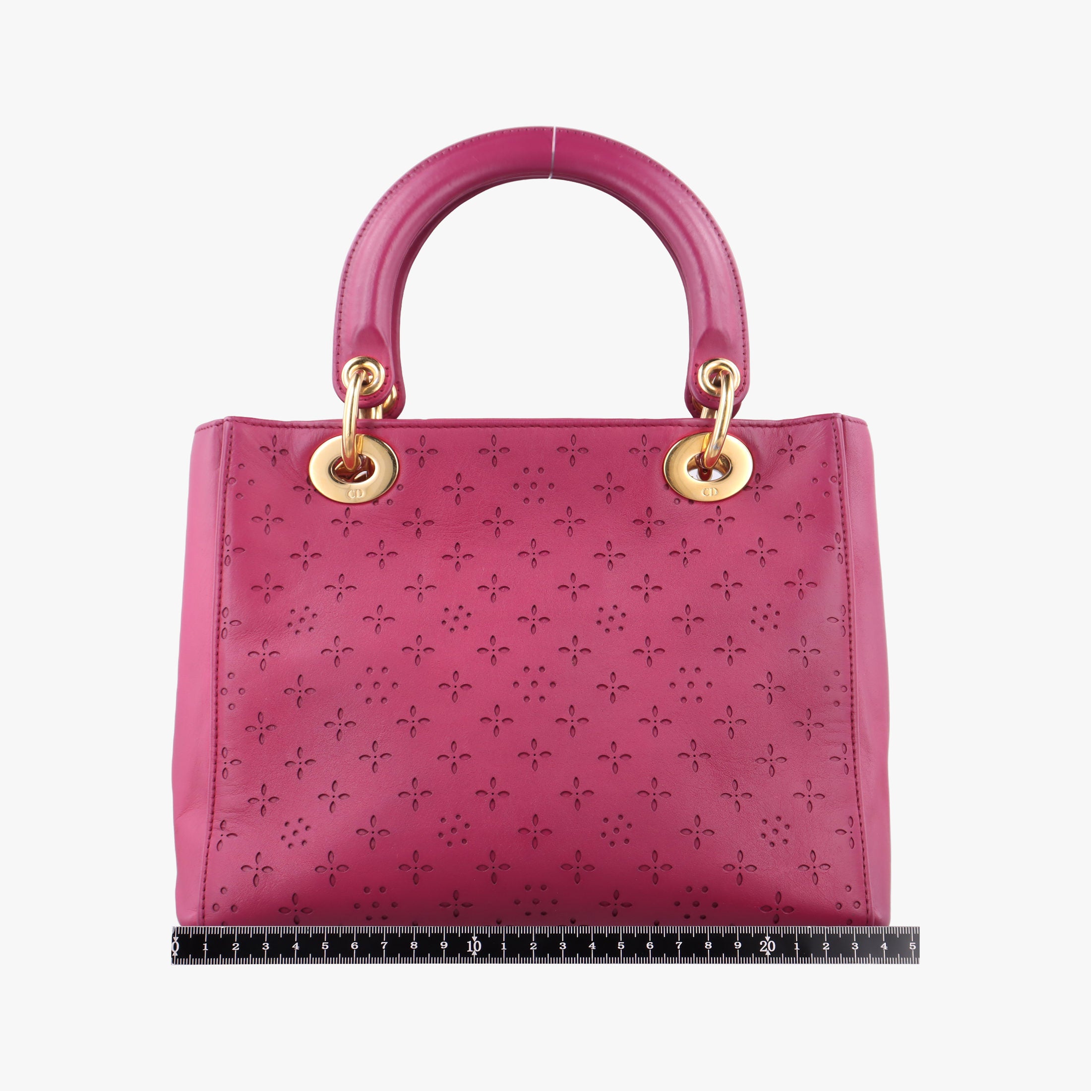 Pre-owned Christian Dior Lady Dior Rose leather  shoulderbag | stylenewstar