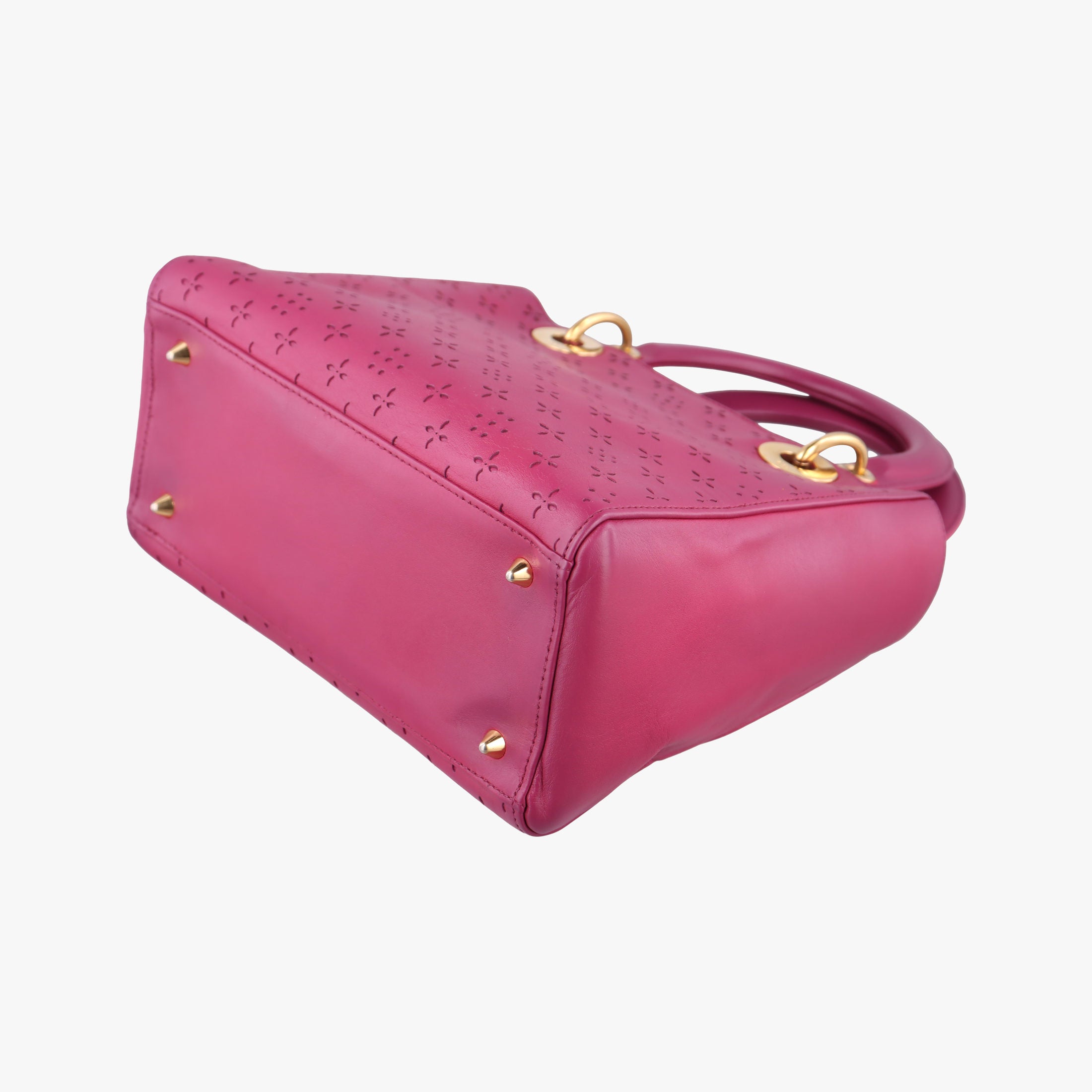 Pre-owned Christian Dior Lady Dior Rose leather  shoulderbag | stylenewstar