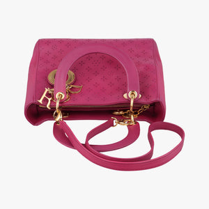 Pre-owned Christian Dior Lady Dior Rose leather  shoulderbag | stylenewstar