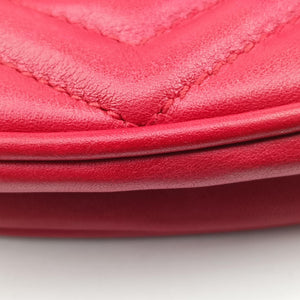 Pre-owned Gucci GG Marmont Red Leather 476434 bum bag/waist bag | stylenewstar