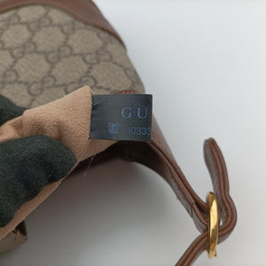 Pre-owned Gucci Jackie 1961 GG Supreme brown x beige x multicolor PVC coated canvas×Leather 637092 shoulderbag | stylenewstar