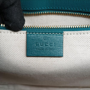 Pre-owned Gucci The Hacker Project Horsebit 1955 Green × Blue Leather 602204 shoulderbag | stylenewstar