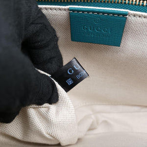 Pre-owned Gucci The Hacker Project Horsebit 1955 Green × Blue Leather 602204 shoulderbag | stylenewstar
