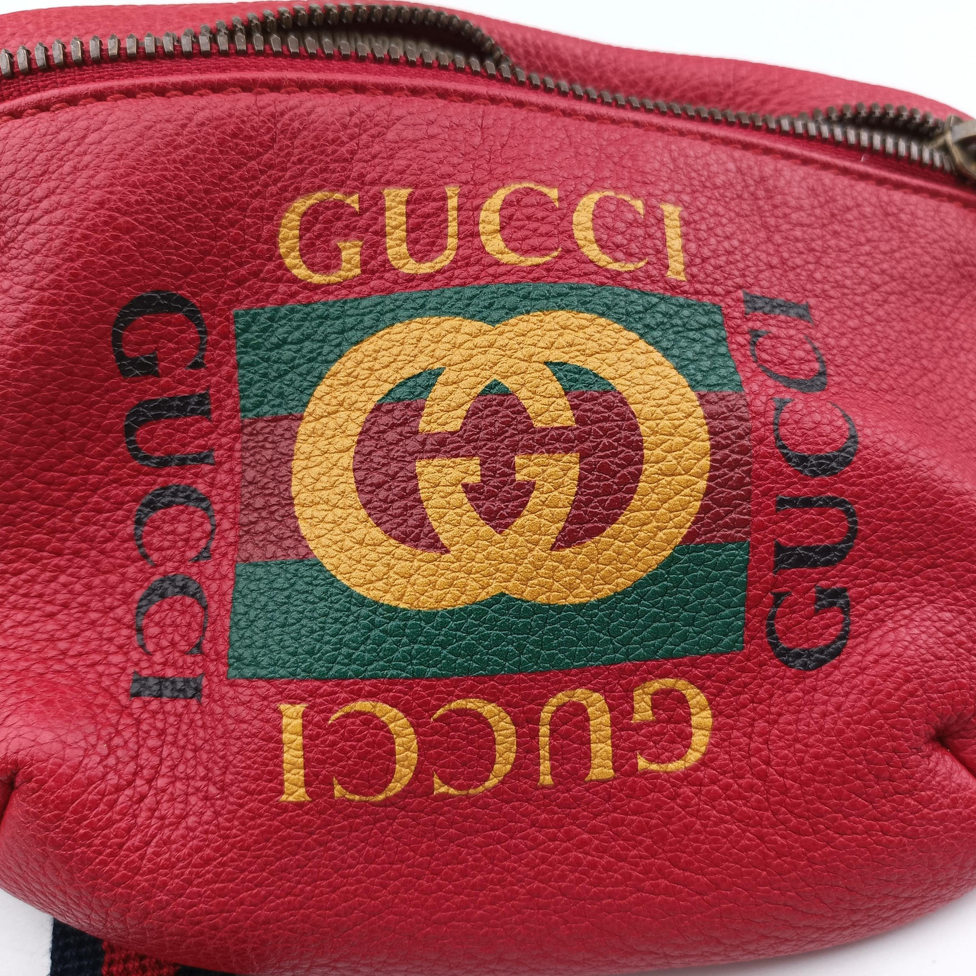 Vintage Gucci Print Red Leather 527792 bum bag/waist bag | stylenewstar