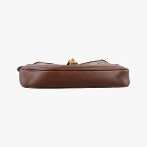 Pre-owned Gucci Jackie 1961 GG Supreme Brown PVC coated canvas 637092 shoulderbag | stylenewstar