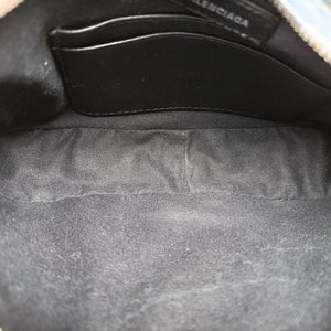 Pre-owned Balenciaga Le Cagole mini Blue denim  shoulderbag | stylenewstar