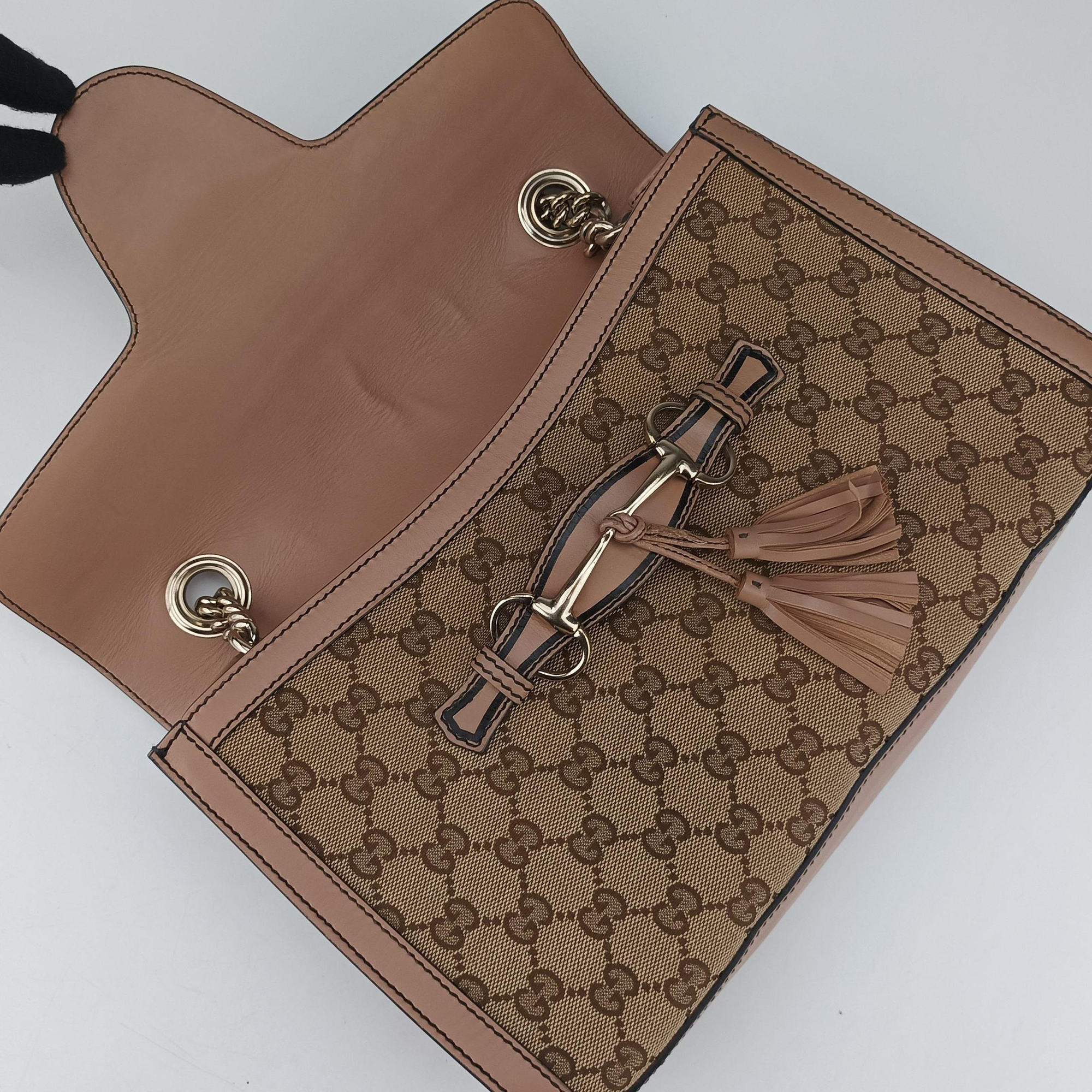 Vintage Gucci Emily Beige×pink canvas×leather 295402 shoulderbag | stylenewstar
