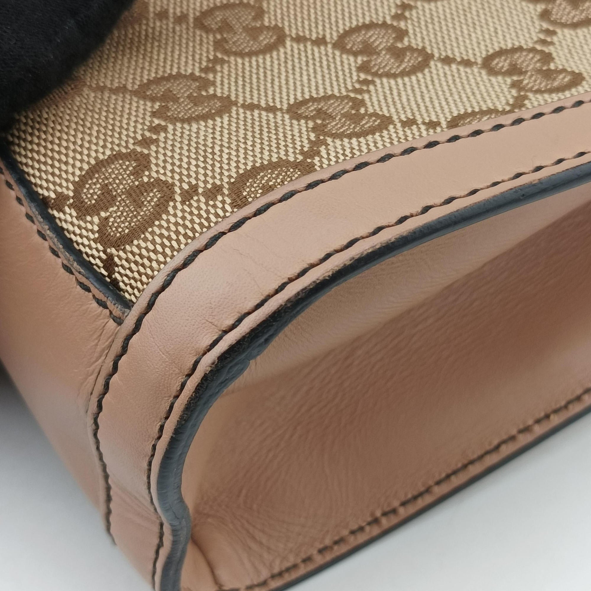 Vintage Gucci Emily Beige×pink canvas×leather 295402 shoulderbag | stylenewstar