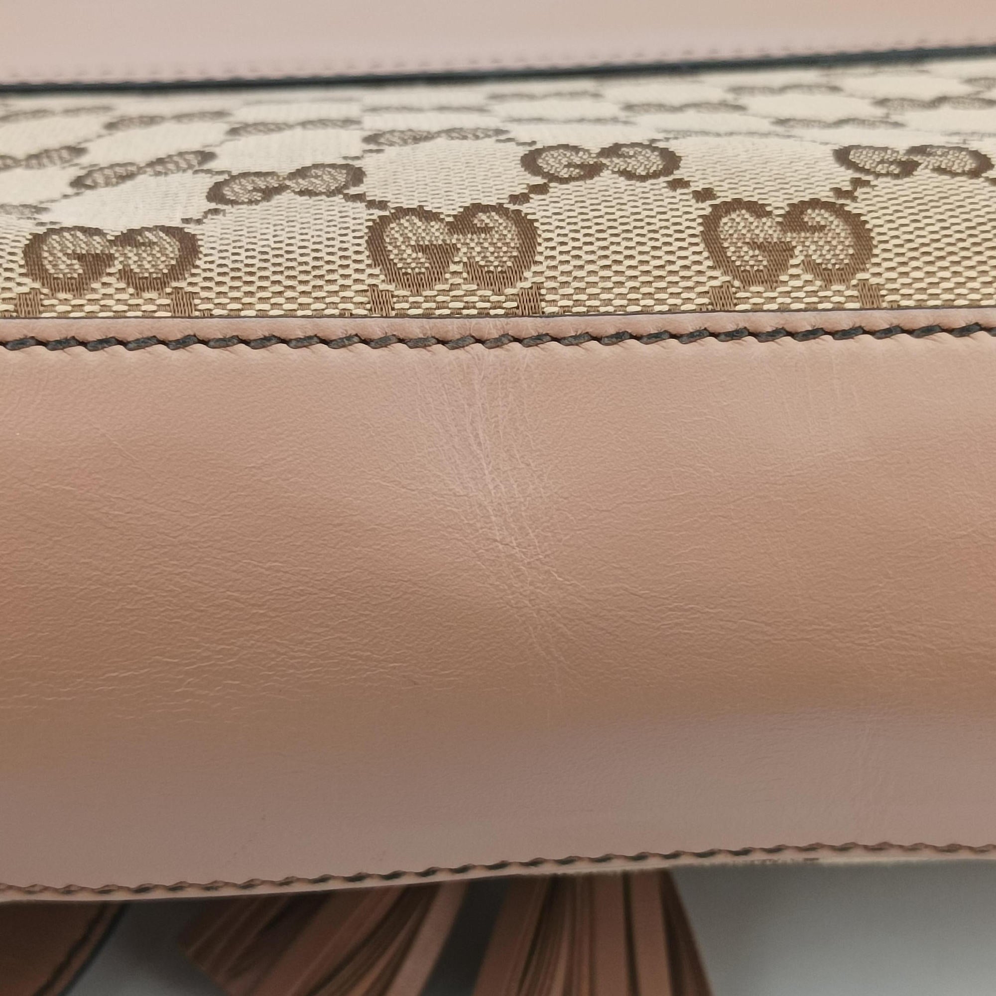 Vintage Gucci Emily Beige×pink canvas×leather 295402 shoulderbag | stylenewstar