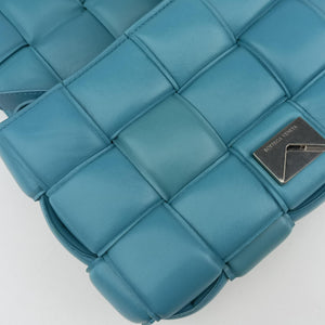 Pre-owned Bottega Veneta Padded Cassette Blue lambskin  shoulderbag | stylenewstar