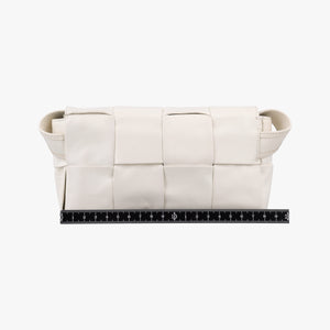 Pre-owned Bottega Veneta Padded CASSETTE White lambskin  shoulderbag | stylenewstar