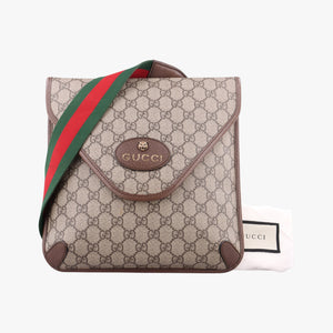 Pre-owned Gucci Neo Vintage GG Medium Messenger Beige×red×green PVC coated canvas×Leather 598604 shoulderbag | stylenewstar