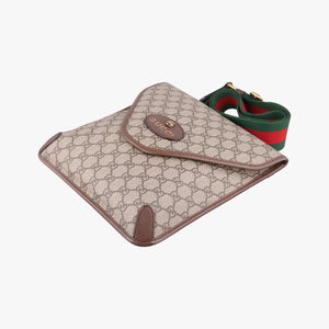 Pre-owned Gucci Neo Vintage GG Medium Messenger Beige×red×green PVC coated canvas×Leather 598604 shoulderbag | stylenewstar