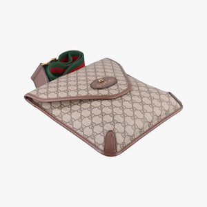 Pre-owned Gucci Neo Vintage GG Medium Messenger Beige×red×green PVC coated canvas×Leather 598604 shoulderbag | stylenewstar