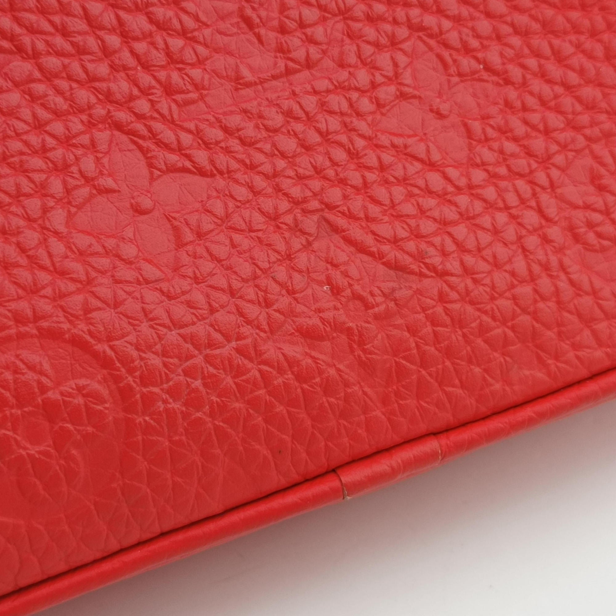 Pre-owned Louis Vuitton Pochette Volga Red Monogram Empreinte M53555 clutchbag | stylenewstar