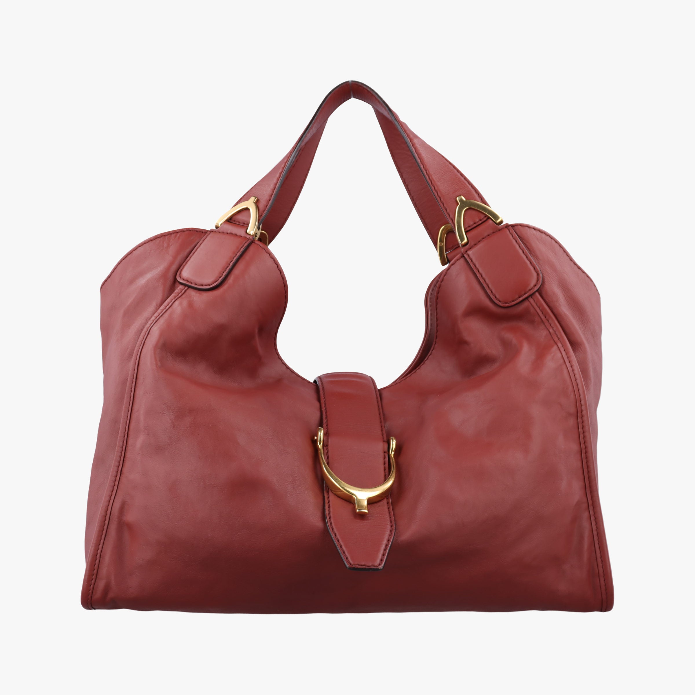 Secondhand Gucci Soft Stirrup Burgundy Leather 296856 shoulderbag | stylenewstar