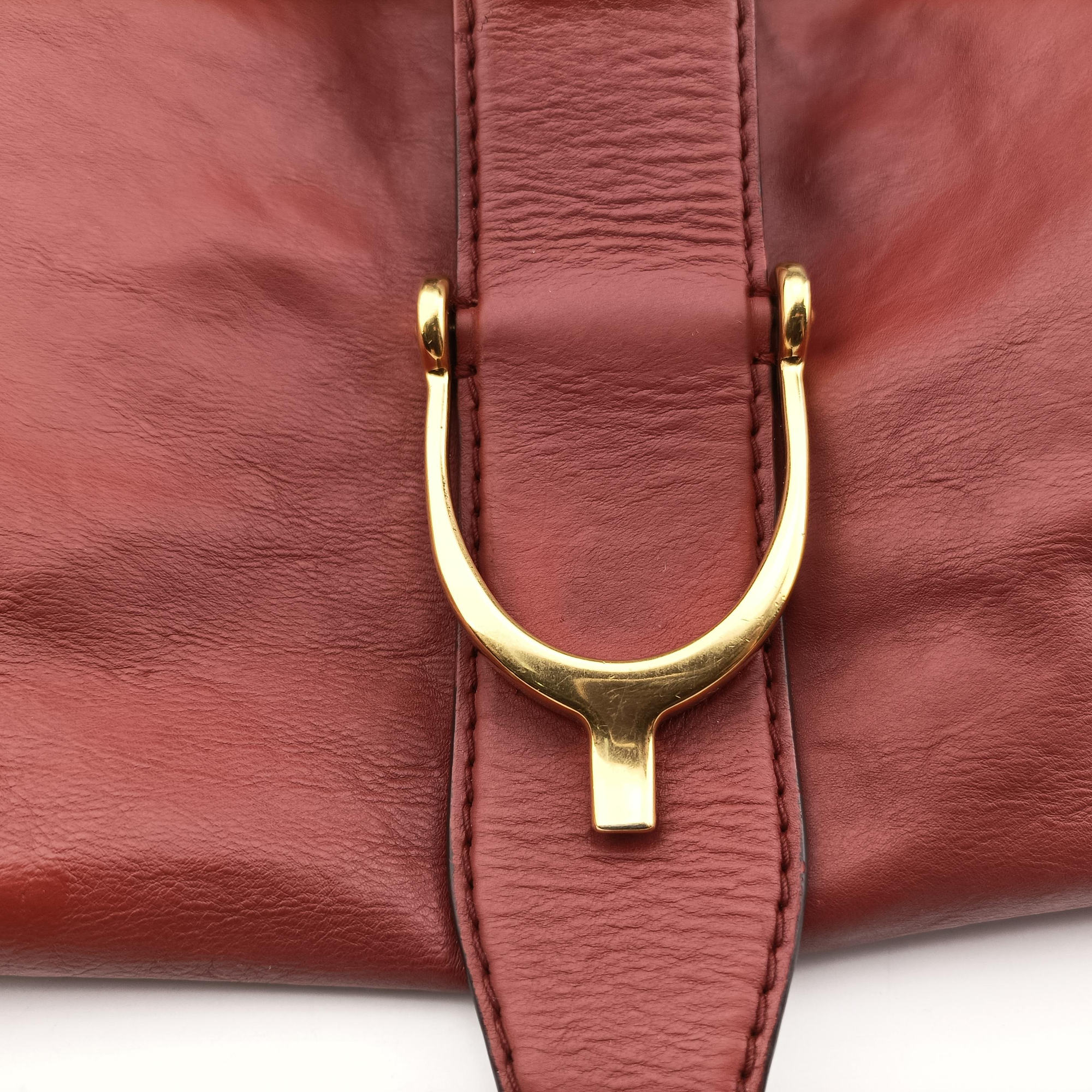 Secondhand Gucci Soft Stirrup Burgundy Leather 296856 shoulderbag | stylenewstar