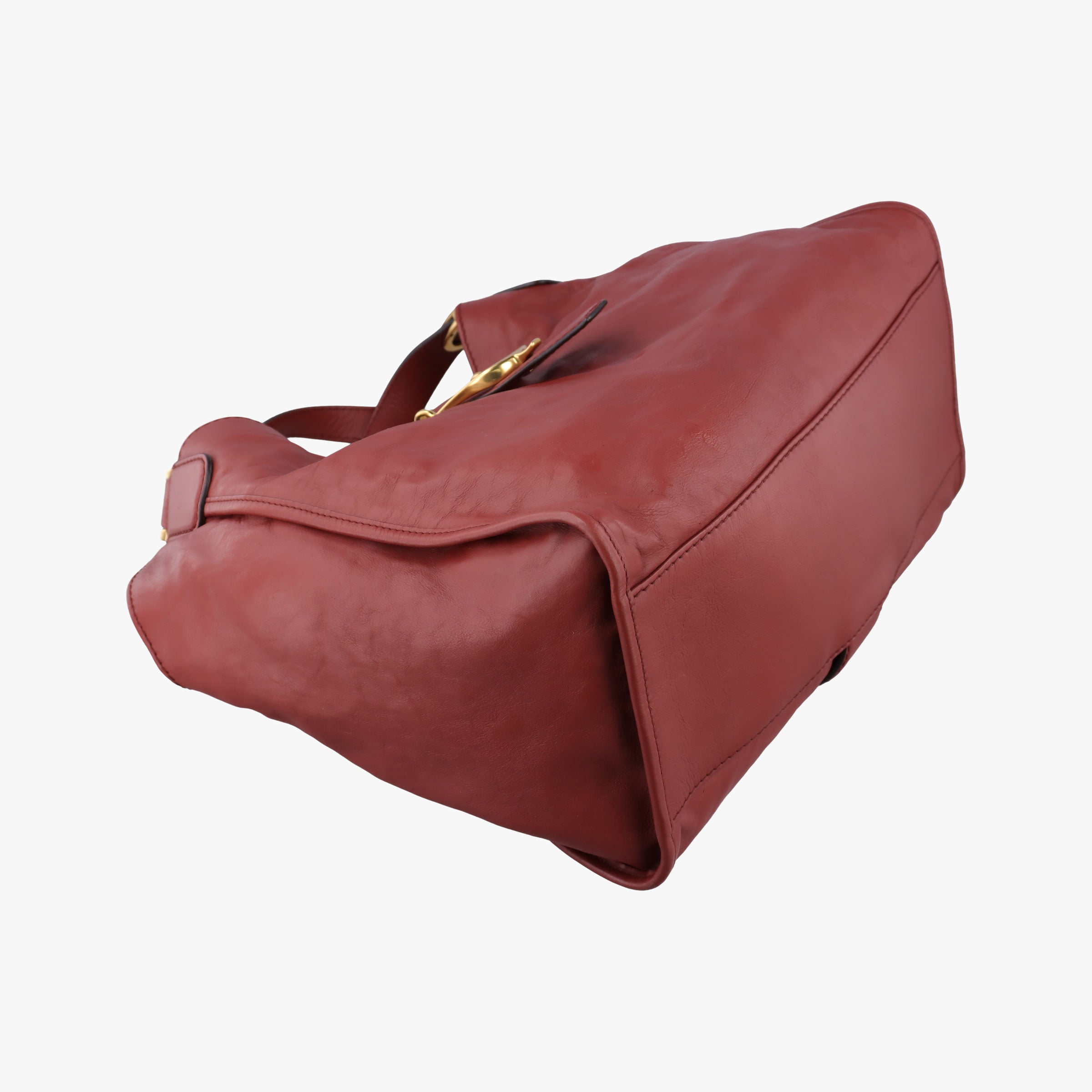Secondhand Gucci Soft Stirrup Burgundy Leather 296856 shoulderbag | stylenewstar