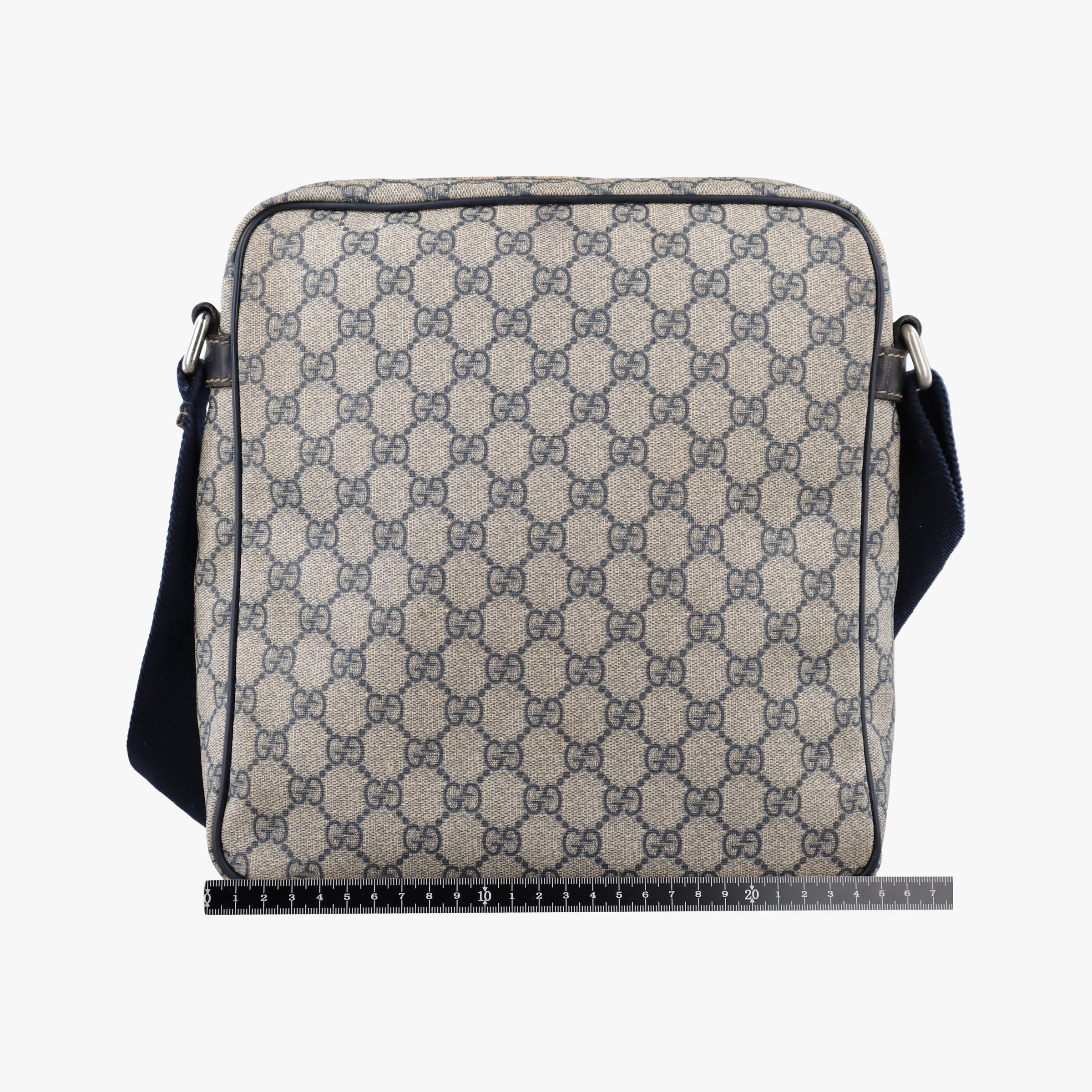 Vintage Gucci GG Supreme Messenger Beige × Navy PVC coated canvas×leather 201448 shoulderbag | stylenewstar