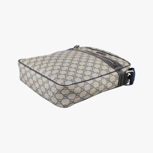 Vintage Gucci GG Supreme Messenger Beige × Navy PVC coated canvas×leather 201448 shoulderbag | stylenewstar